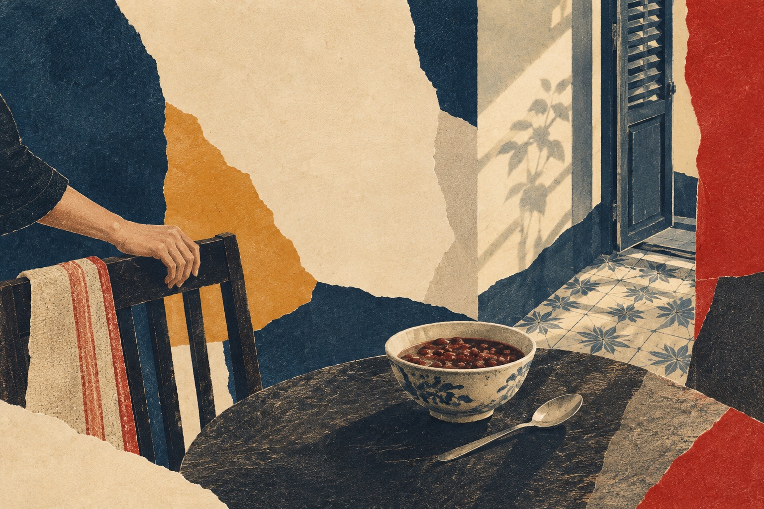 Chè đậu đỏ collage artwork